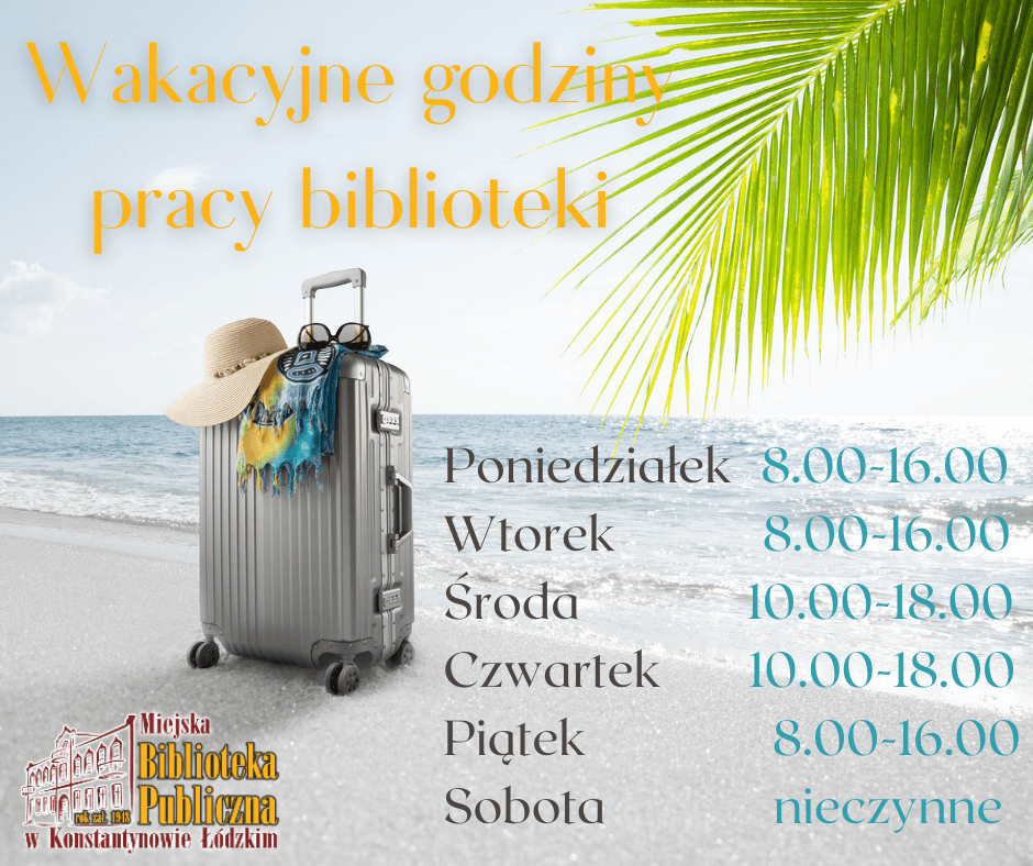informacja o wakacyjnych godzinach pracy biblioteki