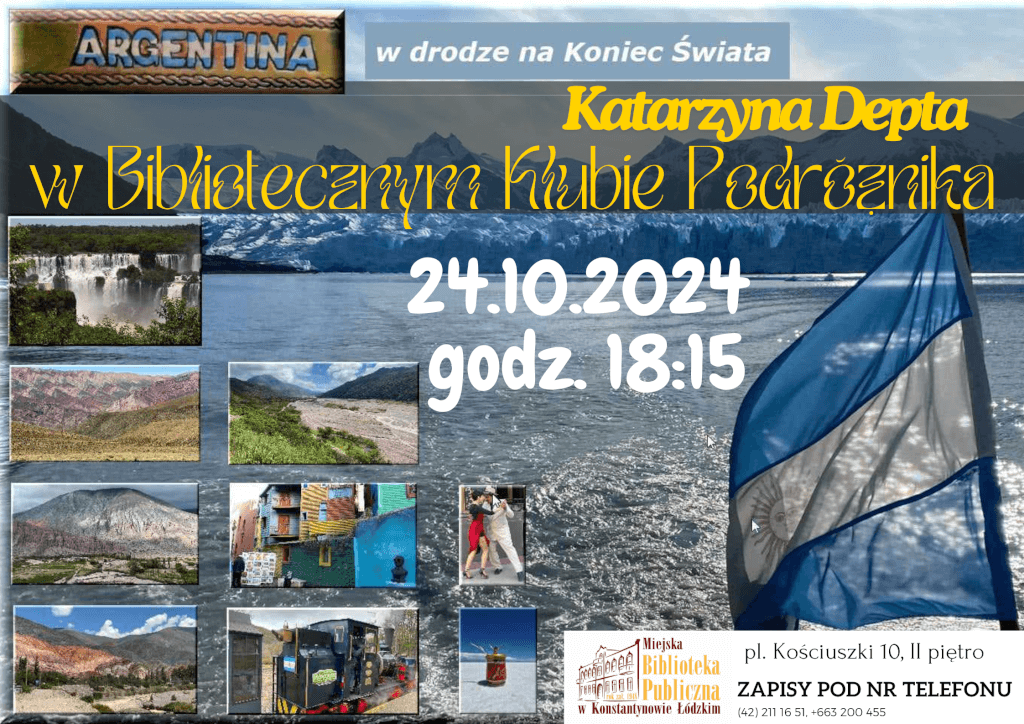 plakat informujący o spotkaniu Klubu podróżnika