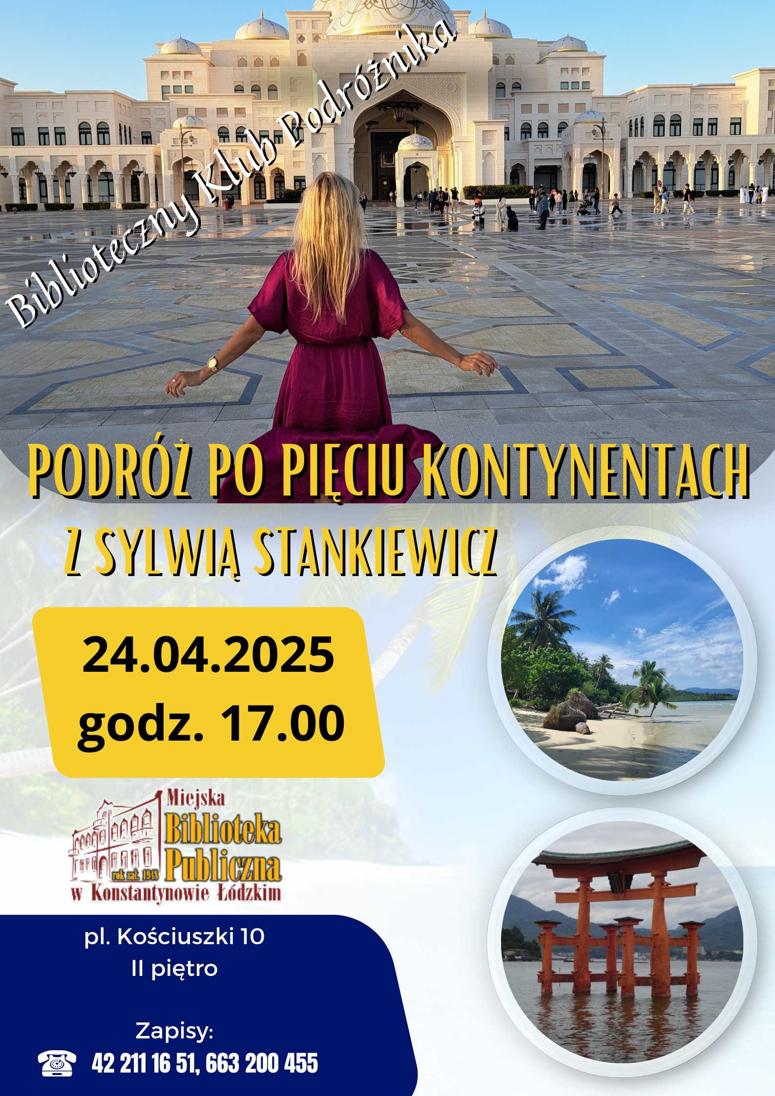plakat informujący o Klubie Podróżnika