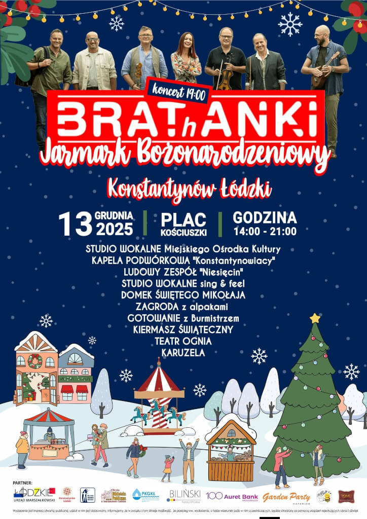 plakat informujący o jarmarku bożonarodzeniowym