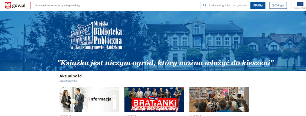 zdjęcie nowej strony internetowej biblioteki